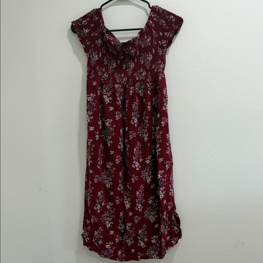Haute Monde Floral Burgundy Dress
